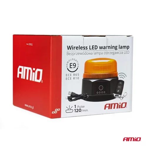 Bezdrôtové výstražné LED svietidlo s diaľkovým ovládaním R65 R10 12/24V AMIO-03932 - obr. 9