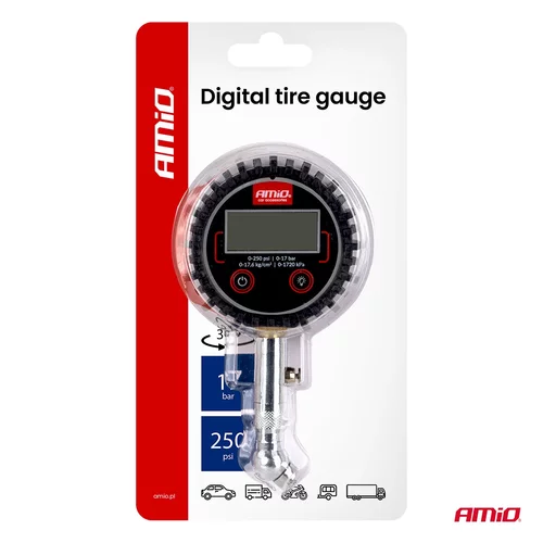Pneumerač digitálny s otočnou hlavicou a resetovacím ventilom 17 bar AMiO-04464 - obr. 10