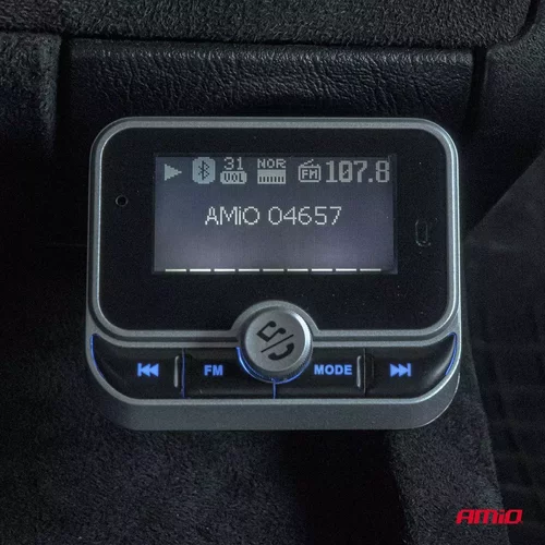 FM transmitter 2×USB-A 12/24V AMiO-04657 - obr. 1