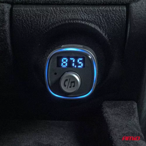 FM transmitter 2×USB-A microSD 12/24V AMiO-04654 - obr. 1