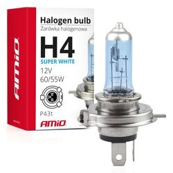 Halogénová žiarovka H4 12V 60/55W UV filter (E4) Super White AMIO