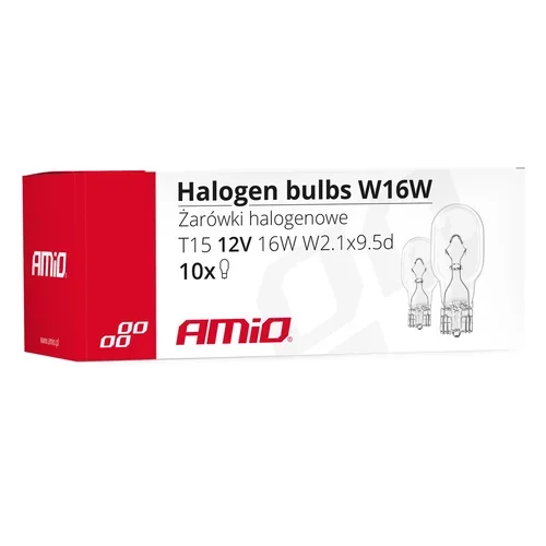 Halogénové žiarovky T15 W16W W2.1x9.5d 12V 10 ks /AMiO/ - obr. 2