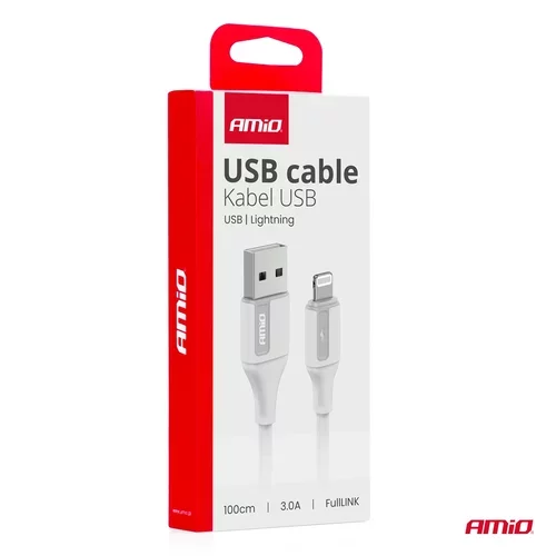 Kábel na nabíjanie USB-A iPhone 3A 100cm FullLINK AMiO-03919 - obr. 2