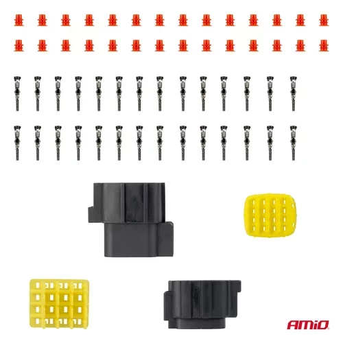 Sada elektrických konektorov vodotesných 16 PIN 2,2 mm AMiO-04353 - obr. 2