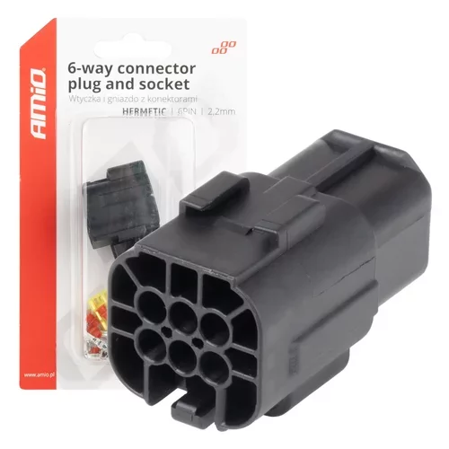 Sada elektrických konektorov vodotesných 6 PIN 2,2 mm AMiO-04349