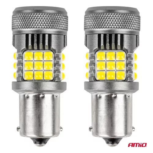 LED žiarovky CANBUS PRO series 1156 BA15S P21W R10W R5W 36x3030 SMD FAN White 12V/24V AMIO-03722 - obr. 1