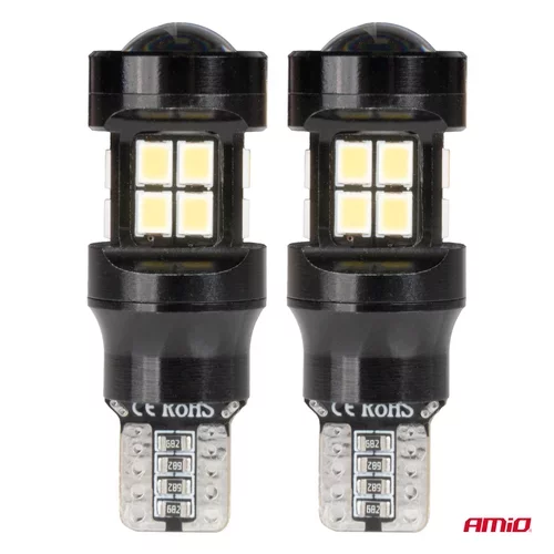LED žiarovky CANBUS T15 W16W 15SMD 2835 Biela 12V 24V AMiO-04245 - obr. 1