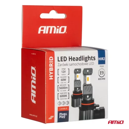 LED žiarovky hlavného svietenia Hybrid séria HIR2 6000K Canbus 60W AMIO-04119 - obr. 4
