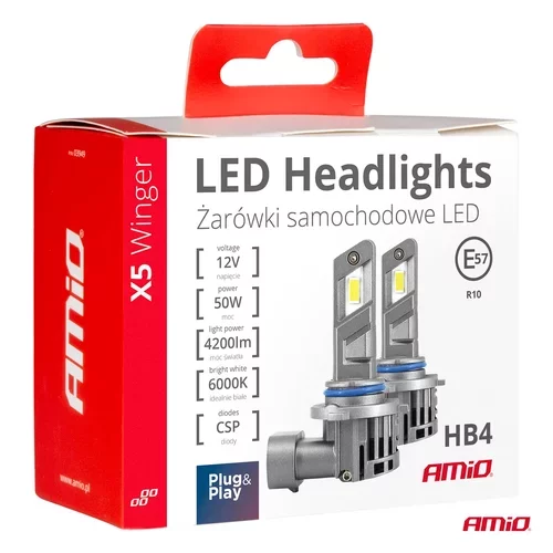 LED žiarovky X5-series WINGER HB4 6000K max 50W AMIO-03949 - obr. 5