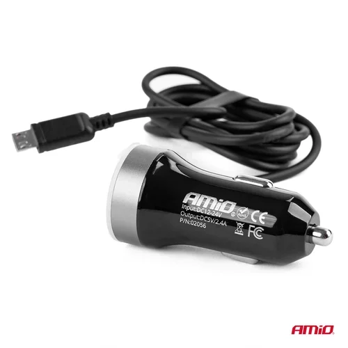 Nabíjačka do auta 12/24V Micro + 2x USB 2.4A PCH PRO-01 /AMiO/ - obr. 2