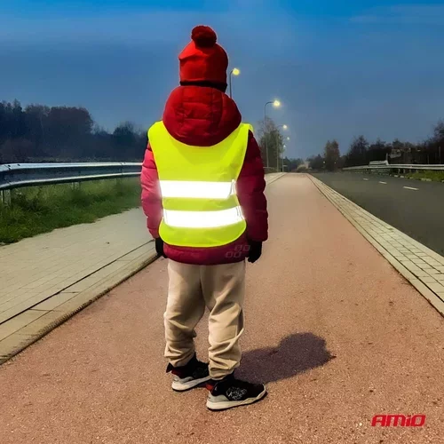 Výstražná vesta detská žltá reflexná SVK-03 s certifikátom /AMiO/ - obr. 1