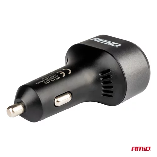 Rýchla autonabíjačka s napäťovým LED displejom 3.0 PD30W AMIO-04178 - obr. 3