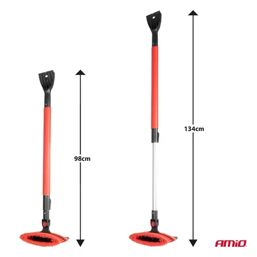 Veľká teleskopická kefa na sneh s škrabkou na ľad a stierkou 98-134 cm AMiO-04147 - obr. 10