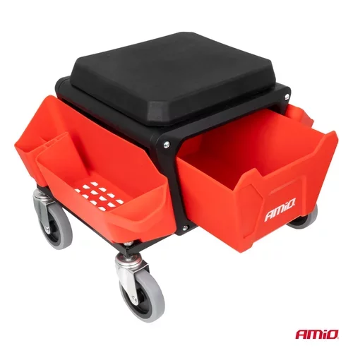 Dielenská stolička na kolieskach s úložným priestorom na náradie 150kg AMiO-04268 - obr. 7
