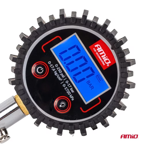 Pneumerač digitálny s hadicou a resetovacím ventilom 17 barov AMiO-04465 - obr. 8