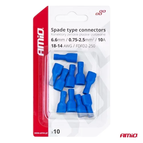 Elektrické konektory izolované – samica (násuvka) 6.6mm 0,75-2,5mm2 15A 10ks /AMiO/ - obr. 3