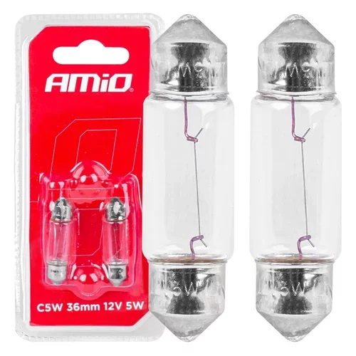 Halogénové žiarovky C5W Festoon SV 8,5-8 36mm 12V 2ks blister AMIO