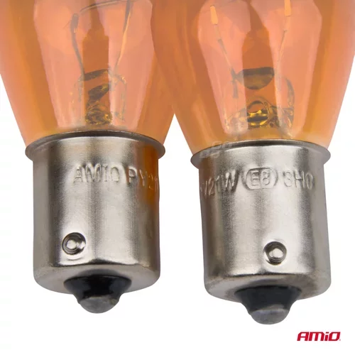 Halogénové žiarovky PY21W BAU15S 12V AMBER 2ks blister /AMiO/ - obr. 2