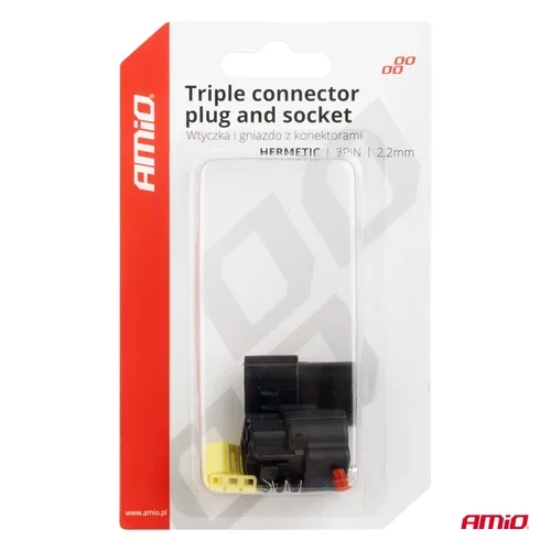 Sada elektrických konektorov vodotesných 3 PIN 2,2 mm AMiO-04347 - obr. 4
