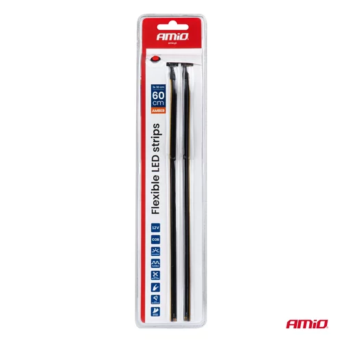 LED pásiky COB do auta - bočné jantárová 2x30cm 12V AMiO-04574 - obr. 8