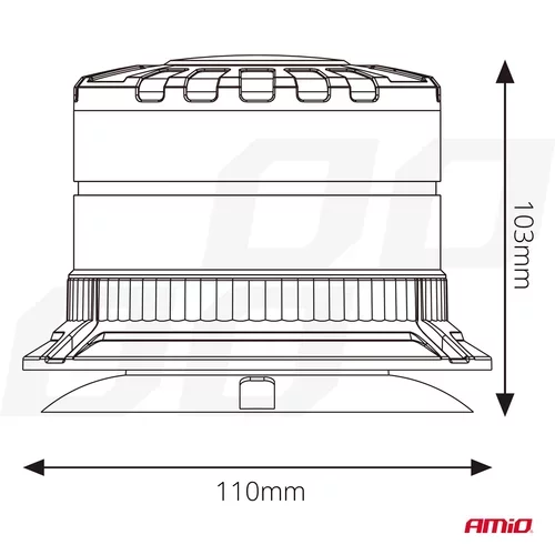 LED výstražný maják W29M 12V 24V AMiO-04110 - obr. 5