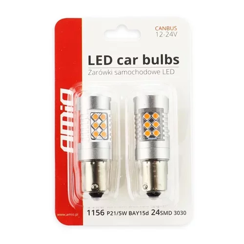 LED žiarovky CANBUS 3030 24SMD 1156 BAU15S PY21W Oranžová 12V/24V /AMiO/ - obr. 7