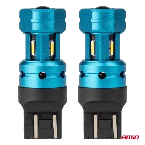 LED žiarovky CANBUS T20 7443 W21/5W 4SMD 1860 Biela 12V 24V AMiO-04255 - obr. 1