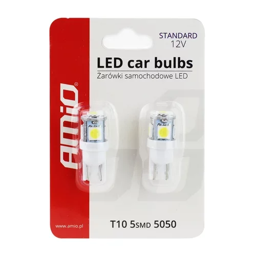 LED žiarovky STANDARD T10 W5W 5xSMD 5050 12V /AMiO/ - obr. 4