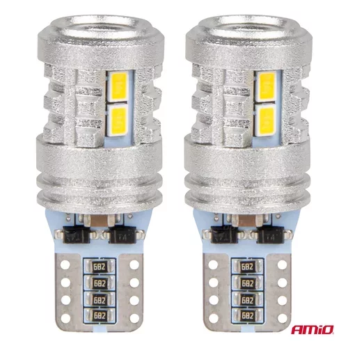 LED žiarovky STANDARD T10 W5W 6x3020 + 1x3030 SMD White 12V/24V AMiO-03718 - obr. 1
