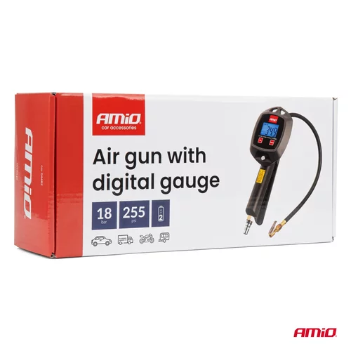 Nafukovacia pištoľ s digitálnym manometrom 18 bar AMiO-04482 - obr. 6
