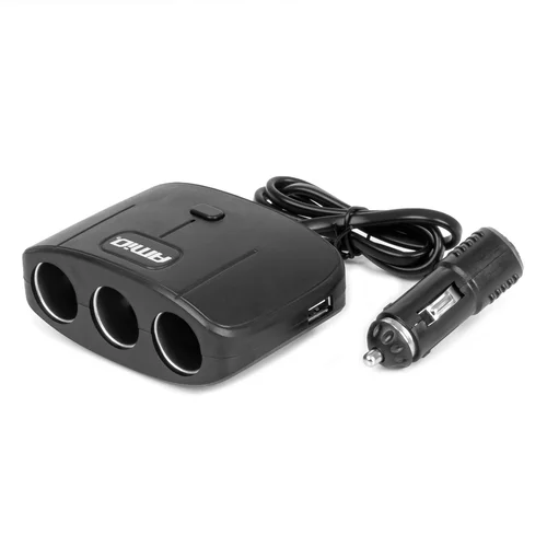 Predlžovacia zásuvka 2x USB-A ON/OFF 12/24V 100W 70cm AMiO-04362