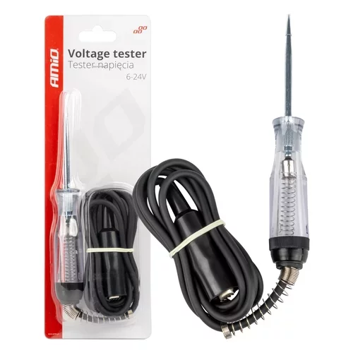 Tester napätia s krokosvorkou 6-24V AMiO-04273