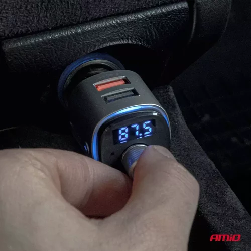 FM transmitter 2×USB-A microSD 12/24V AMiO-04654 - obr. 2