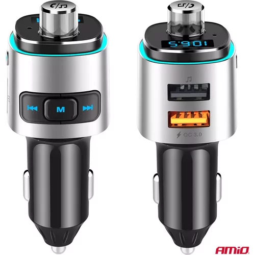 FM transmitter 2×USB-A microSD 12/24V AMiO-04654 - obr. 6