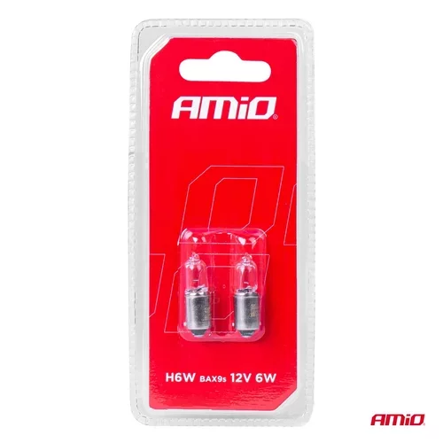 Halogénové žiarovky H6W 12V 6W BAX9S white 2ks blister /AMiO/ - obr. 3