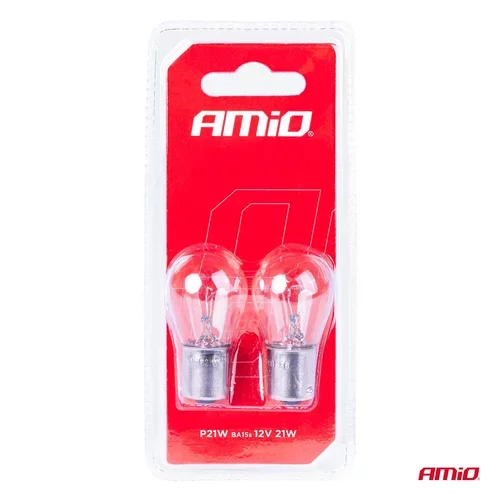 Halogénové žiarovky P21W BA15s 12V 2ks blister /AMiO/ - obr. 3