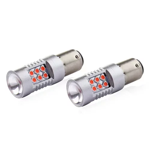 LED žiarovky CANBUS 3030 24SMD 1157 BAY15D PR21/5W Red 12V/24V /AMiO/ - obr. 1