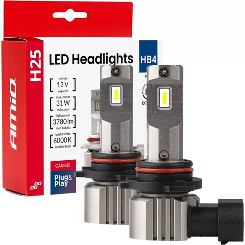 LED žiarovky hlavného svietenia Séria H25 CANBUS HB4 9006 12V 31W AMIO-04715