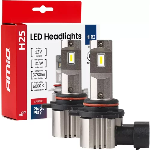 LED žiarovky hlavného svietenia Séria H25 CANBUS HIR2 9012 12V 31W AMIO-04716