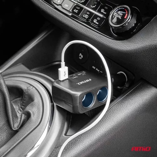 Predlžovacia zásuvka 2x USB-A 1x USB-C 12/24V 100W 180° AMiO-04357 - obr. 1