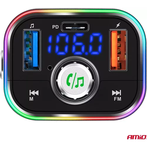FM transmitter 1×USB-C microSD 12V 24V AMiO-04652 - obr. 9