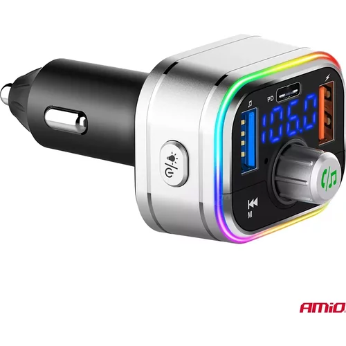 FM transmitter 1×USB-C microSD 12V 24V AMiO-04652 - obr. 6