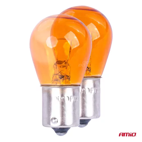 Halogénové žiarovky PY21W BAU15S 12V AMBER 2ks blister /AMiO/ - obr. 1