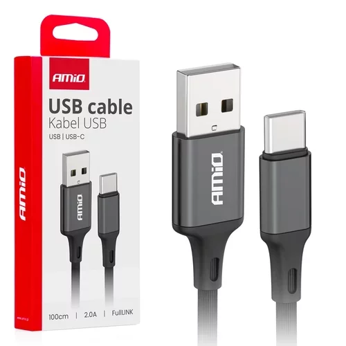 Kábel nabíjací USB-A - USB-C 2A 100CM FullLINK AMiO-03899