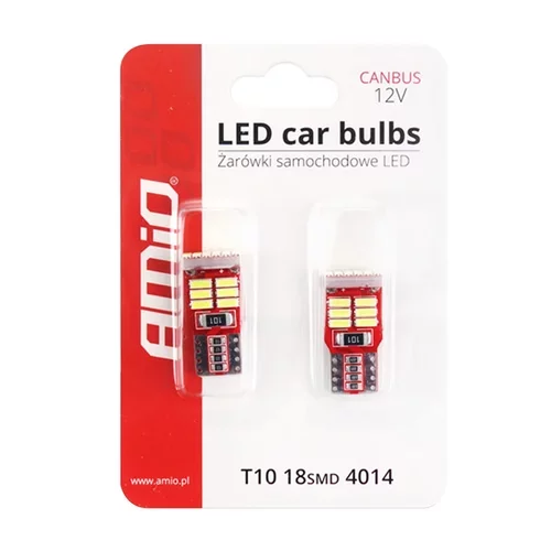 LED žiarovky CANBUS 18SMD 4014 T10e (W5W) White 12V /AMiO/ - obr. 4