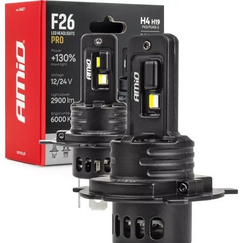 LED žiarovky hlavného svietenia Séria F26 PRO LumiTec LIMITED +130% DUO FULL CANBUS H4 H19 12V 24V AMiO-04871