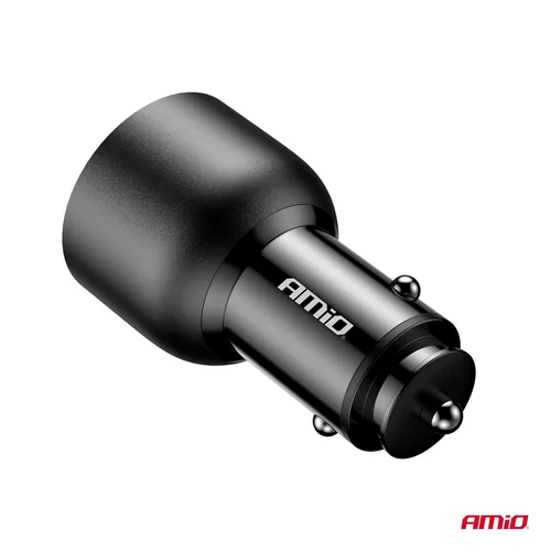 Nabíjačka do auta 2x USB C port + USB A port 12/24V 95W AMiO-04372 - obr. 3