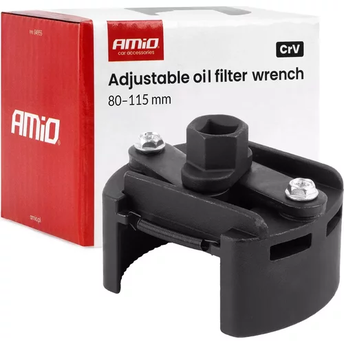 Nastaviteľný kľúč na olejový filter 80–115 mm CrV AMIO-04955