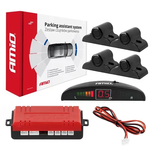 Parkovací asistent LED 4-senzorové čierne TRUCK 19mm AMIO