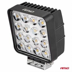 Pracovné LED svetlo 16x LED AWL05 EMC 108x108 48W FLAT 9-60V AMIO - obr. 5